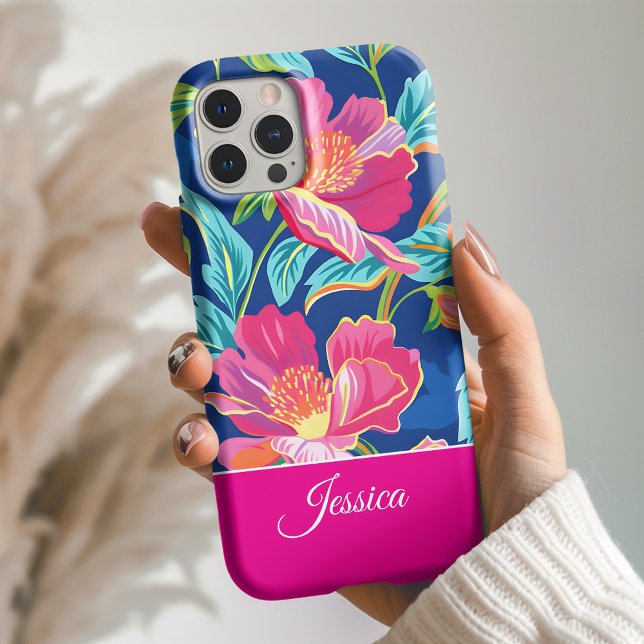Coques Case-Mate iPhone Preppy Bright Floral Personalized Phone Case (Créateur téléchargé)