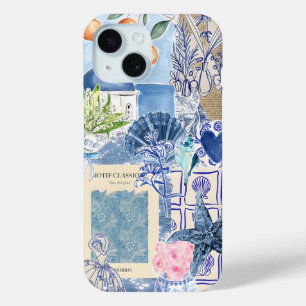 Coque Pour iPhone 15 Preppy Collage, Tendance Collage d'été Dossier tél