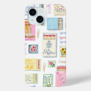 Coque Pour iPhone 15 Preppy Collage, Tendance Collage d'été Dossier tél