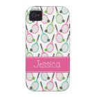 Preppy Pink Green Turquoise Tennis Motif Personnal