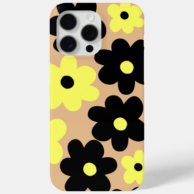 Coques Case-Mate iPhone Preppy Yellow Black Hippie Motif (Verso)