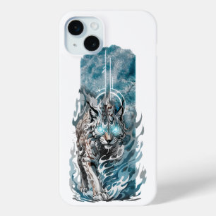 Coque iPhone 15 Mini Présence Divine : Lynx Spirituelle aux yeux brilla
