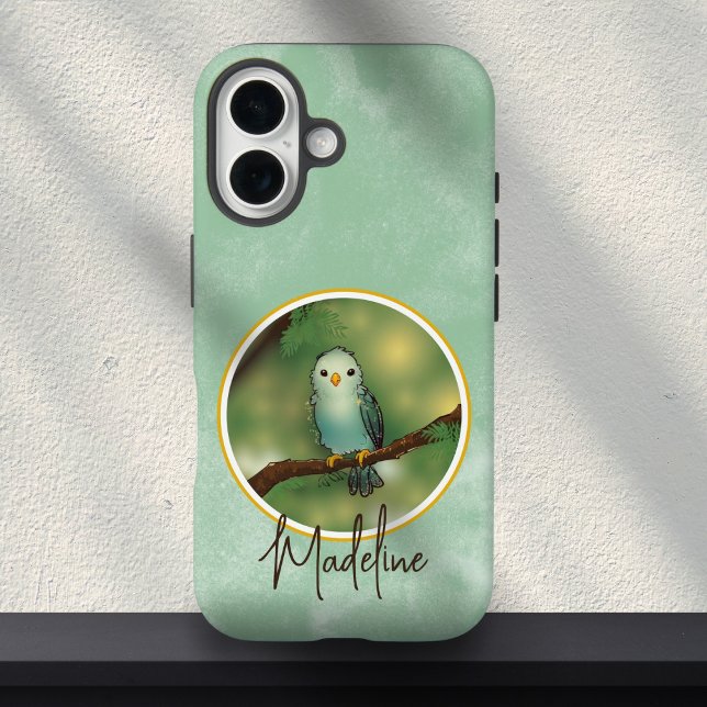 Coques Case-Mate iPhone Pretty Blue Cute Bird Painting Custom Name  (Créateur téléchargé)