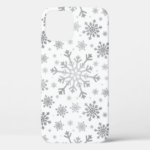 Case-Mate iPhone Case Pretty Silver Flammes de neige de Noël en hiver bl