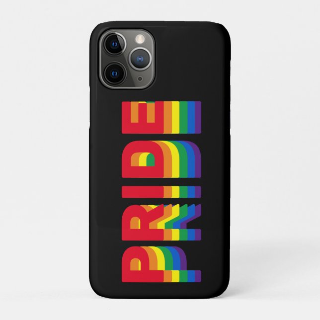 Coques Case-Mate iPhone Pride lgbt lgbtq queer gay arc-en-ciel noir (Dos)