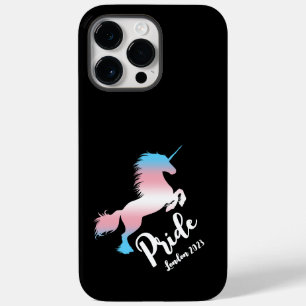 Coque Pour Pour iPhone 14 Pro Max Pride transgenre : Unicorne, Personnaliser année &