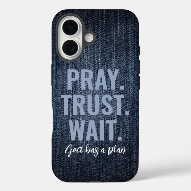 Coques Case-Mate iPhone Prière Confiance Attendre Denim (Verso)