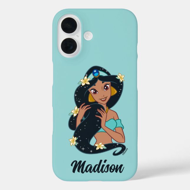 Coques Case-Mate iPhone Princesse Jasmine - Cheveux et fleurs étincelants (Verso)