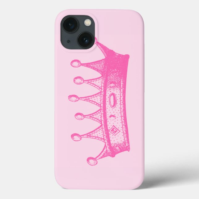 Coques Case-Mate iPhone Princesse magenta Crown sur l'arrière - plan rose (Verso)