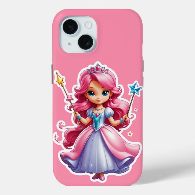 Coques Case-Mate iPhone Princesse Rose Avec Baguette Magique Et Tiara (Verso)