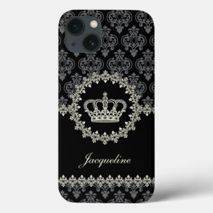 Etui iPhone 13 Princesse vintage Damask Crown