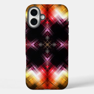 Coques iPhone 16 Plus Prisme ardent abstrait avec lueur rouge et or radi
