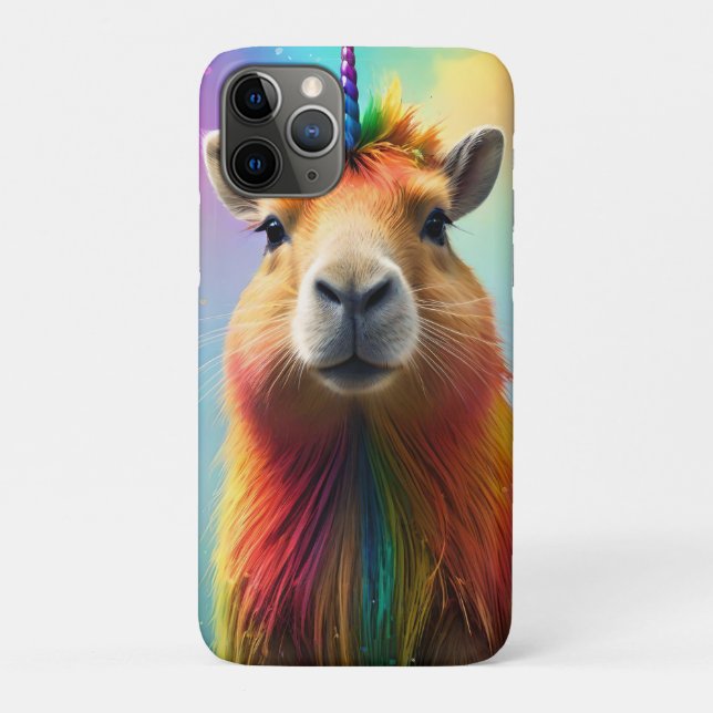 Coques Case-Mate iPhone Prismhorn : Le Capybaraicorn Arc-en-ciel (Dos)