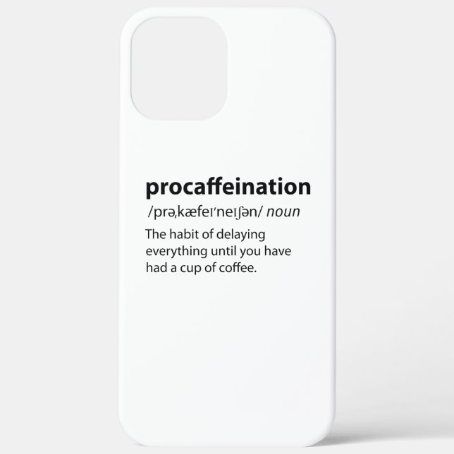 Coques Case-Mate iPhone Procaffination Funny Dictionnaire Définition (Verso)