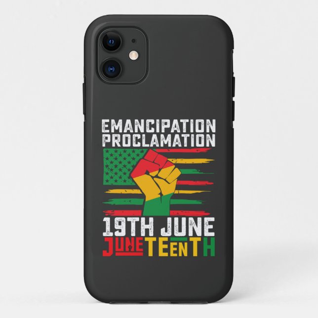 Coques Case-Mate iPhone Proclamation d'Émancipation du 11 juin Liberté noi (Dos)