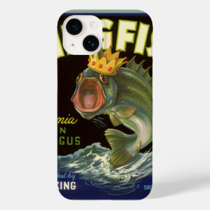 Coque Pour iPhone 14 Produit vintage Can Étiquette Art, Kingfish Aspara