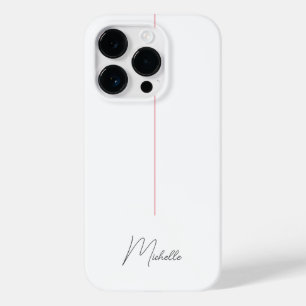 Coque Pour iPhone 14 Pro Professionnel Élégant Plain Minimaliste Rouge Blan