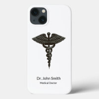 Professionnel Simple Médicale Caduceus Noir Blanc