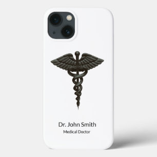 Case-Mate iPhone Case Professionnel Simple Médicale Caduceus Noir Blanc