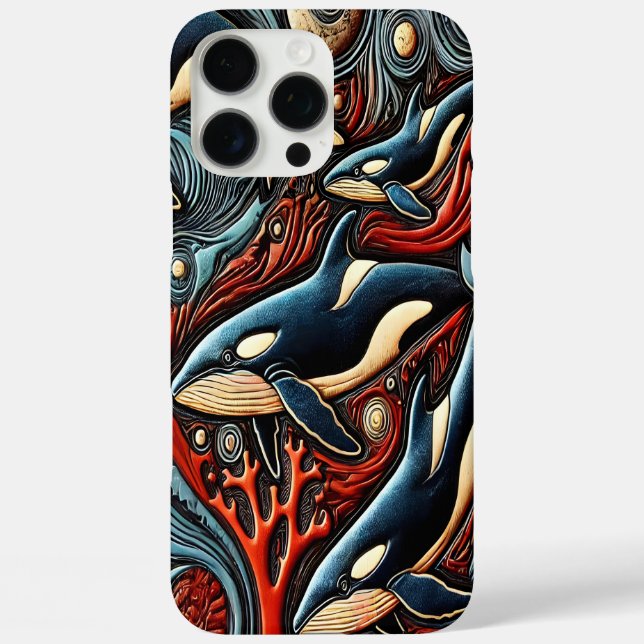 Coques Case-Mate iPhone Profondeurs océaniques : Baleines en flux (Verso)