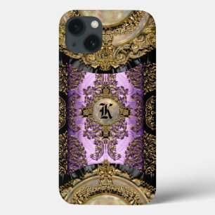 iPhone 13 Case Protection de monogramme de danse de prune de