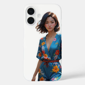 Coque Pour iPhone 16 Protection florale chic -