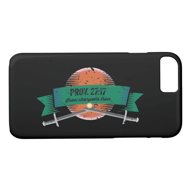 Coques Case-Mate iPhone Prov. 27:17 Iron Sharpens Fer (Dos (Horizontal))