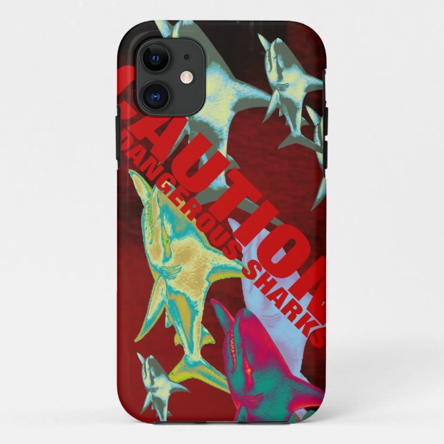 Coques Case-Mate iPhone prudence - requin danger (Dos)