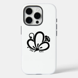 Coques iPhone 16 Pro Prunier en fleurs en forme de papillon ombré
