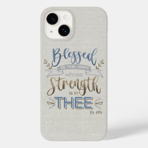 Coque Pour iPhone 14 Psaume 84:5 - Heureux l'Homme