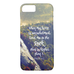 Coque iPhone 8/7 Psaumes : Mène-moi au Verse de la Bible Rocheuse