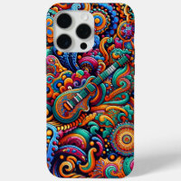 Psychédélique Batik Guitare Art-Colorful Musique R