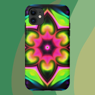 Case-Mate iPhone Case Psychédélique Hippie Fleur rose jaune et vert