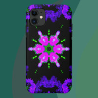 Psychédélique Hippie Fleur rose violet et vert