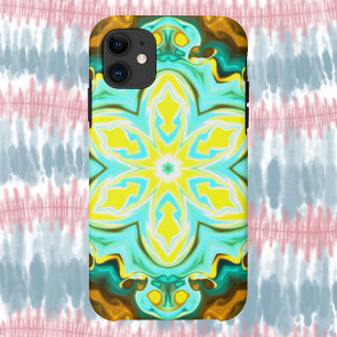 Case-Mate iPhone Case Psychédélique Mandala Flower Turquoise et jaune