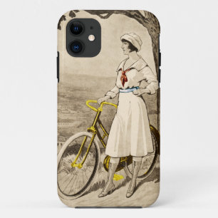 Coque Case-Mate Pour iPhone Publicité vintage de bicyclette de femme des