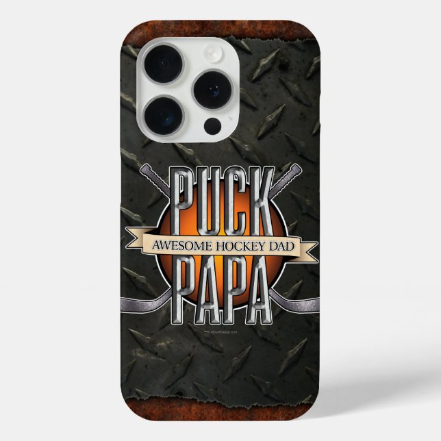 Coques Case-Mate iPhone Puck Papa (Papa de hockey) (Verso)