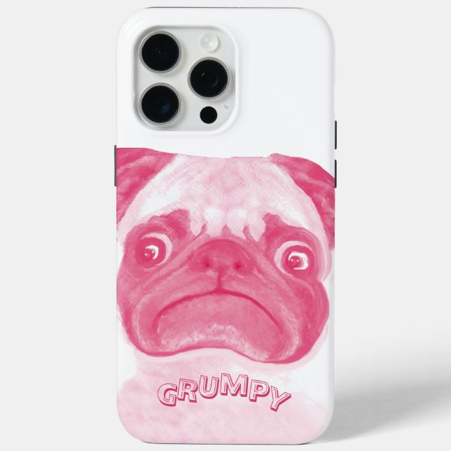 Coques Case-Mate iPhone Puggy PINK Grumpy personnalisée (Verso)
