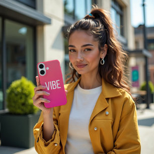 Coque Pour iPhone 16 Pulse au coucher du soleil - Coral magenta