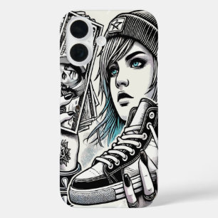 Coque Pour iPhone 16 Punk Girl stylish