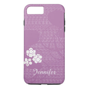 Coque Case-Mate Pour iPhone Purple and White Flowers Minimum, script nom