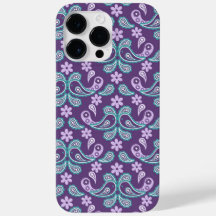 PURPLE & AQUA PAISLEY MOTIF