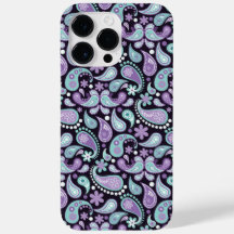 PURPLE & AQUA PAISLEY MOTIF