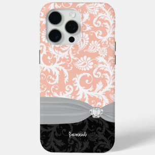 Coque iPhone 15 Pro Max Purple Blanc Plus N'Imprimé couleur Damas Cristal