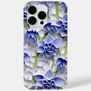 COQUE POUR POUR iPhone 14 PRO MAX PURPLE BLUE BLANC PAPIER 3D LOIN BLUEBELLS