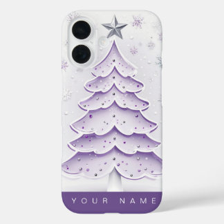 Coque Pour iPhone 16 Purple Christmas