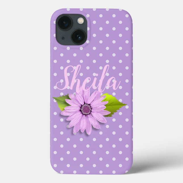 Coques Case-Mate iPhone Purple Daisy Floral Custom (Verso)