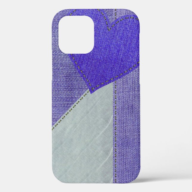 Coques Case-Mate iPhone Purple Denim Heart (Verso)