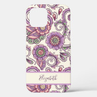 Purple Floral Paisley Motif unique