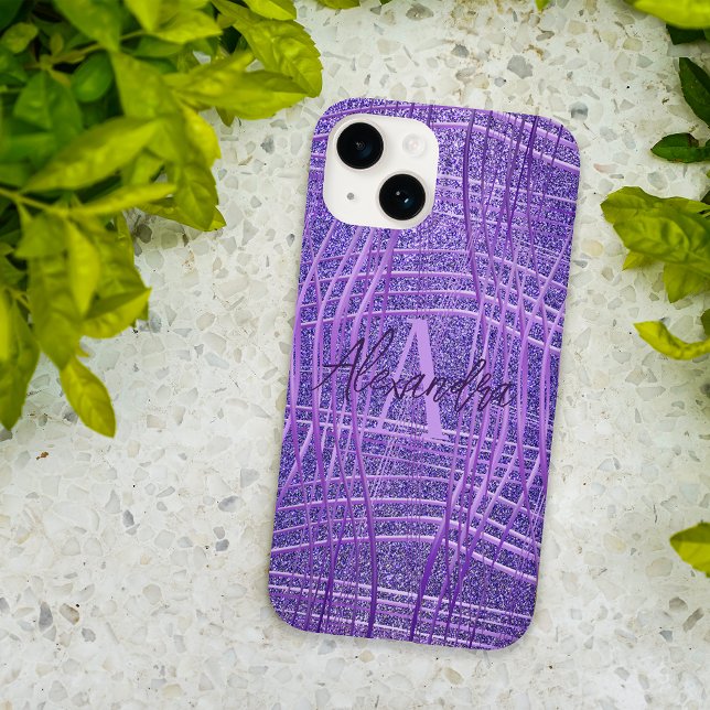 Coques Case-Mate iPhone Purple Lilac Parties scintillant métallique modern (Créateur téléchargé)